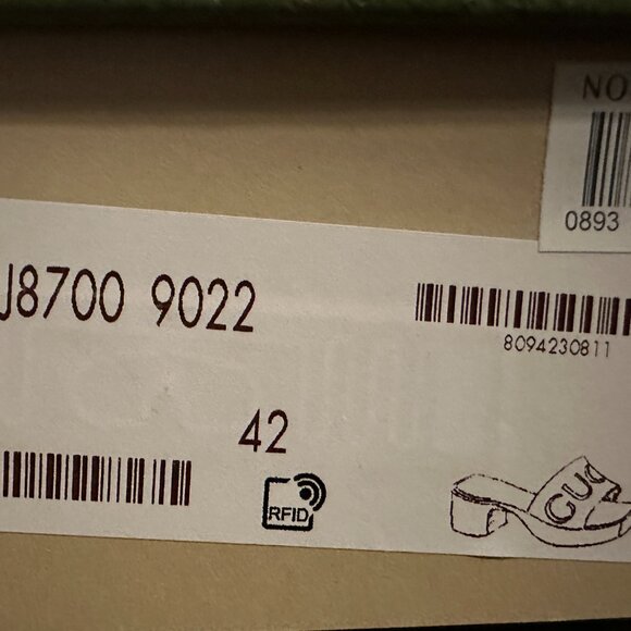 Gucci Double GG Logo Rubber Platform Block Heel Mules Slides Sandals Shoes - Picture 16 of 16